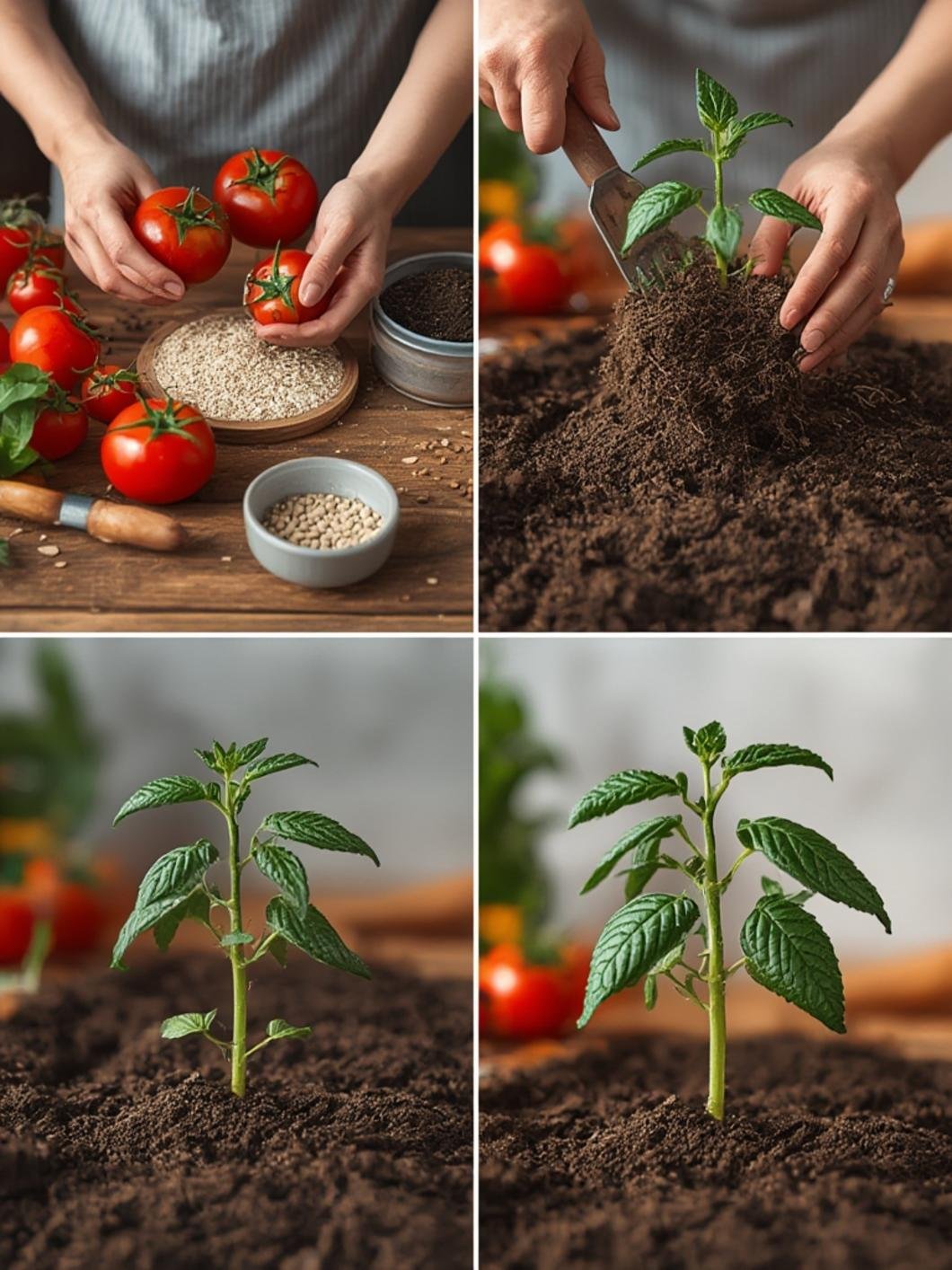 Proceso de siembra de tomate