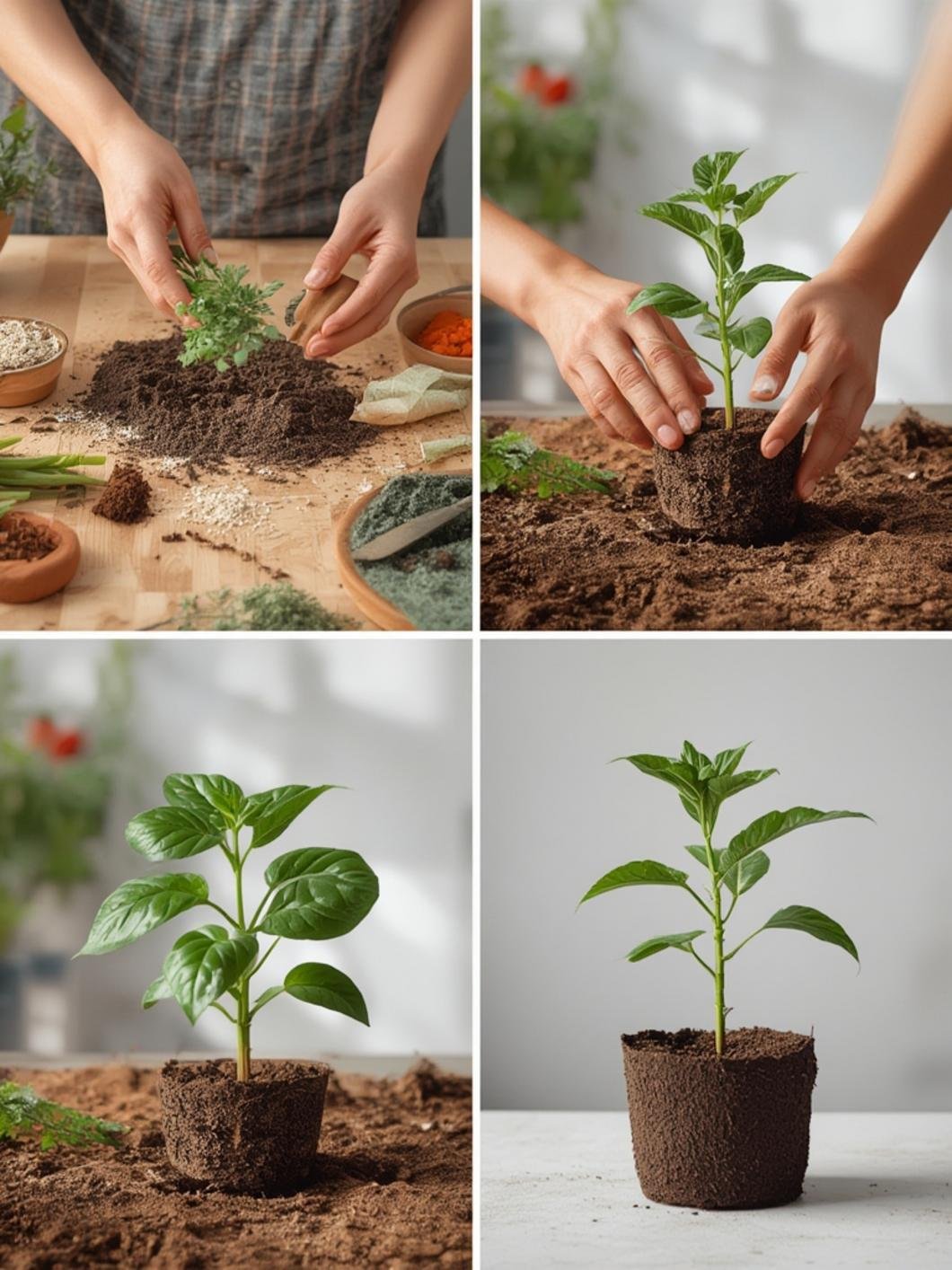 Detalle de manos utilizando una regadera de cobre sobre macetas con suculentas, mostrando técnica de riego en la base para evitar hojas mojadas