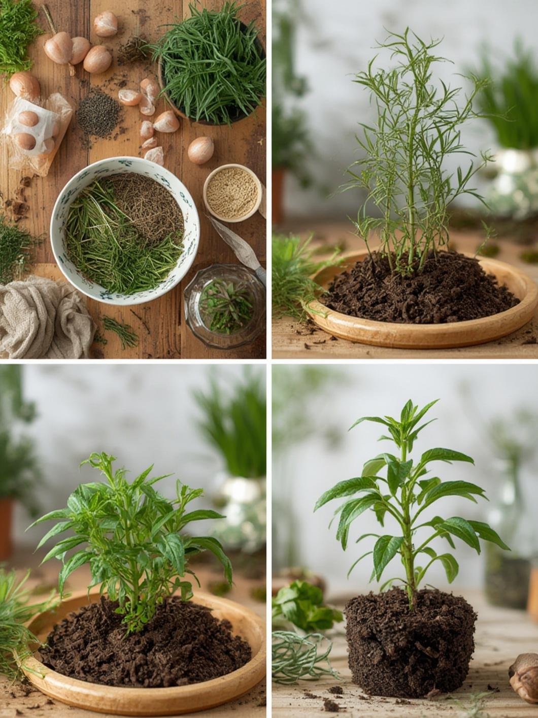 Hierbas aromáticas en jardín urbano