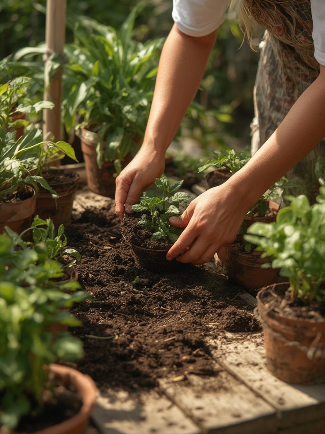Planta con hojas amarillas por exceso de riego