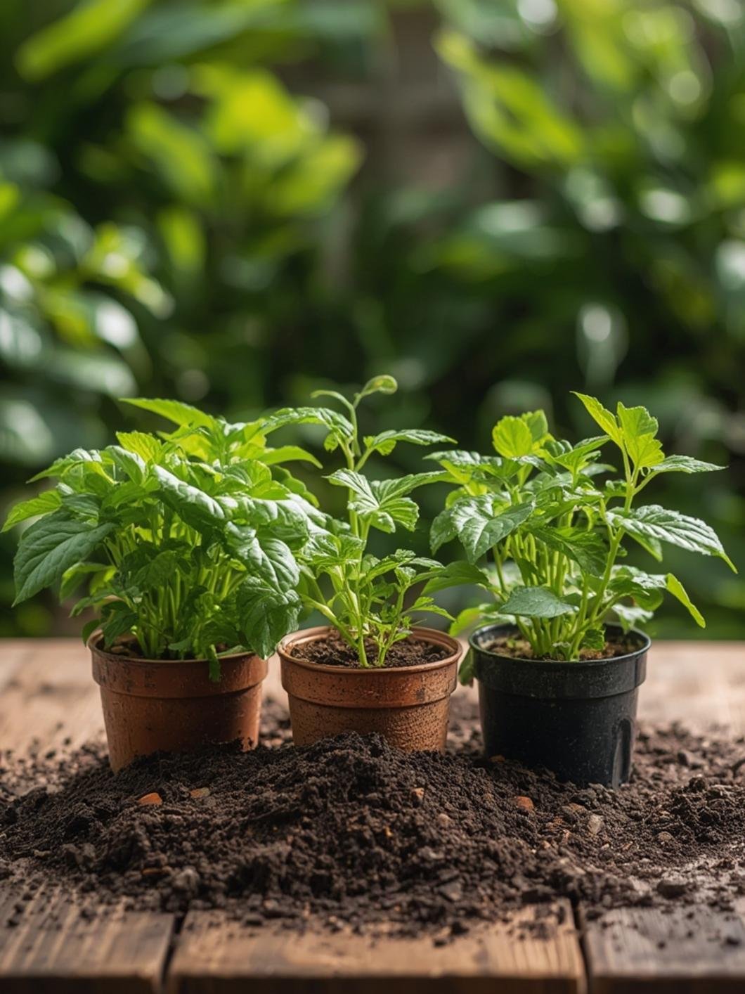 Preparación de plantas colgantes en diferentes etapas
