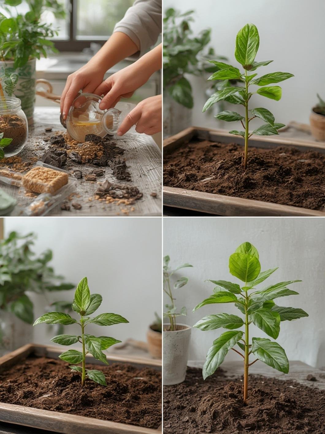 Jardín tropical con variedad de plantas
